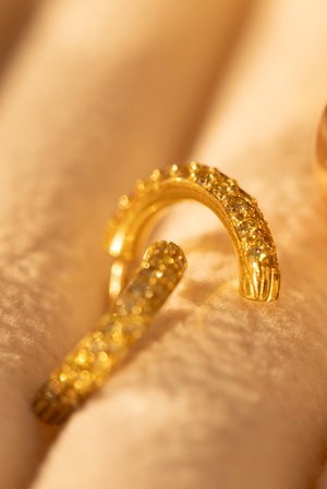 Yellow Diamond Mini Hoop Earrings