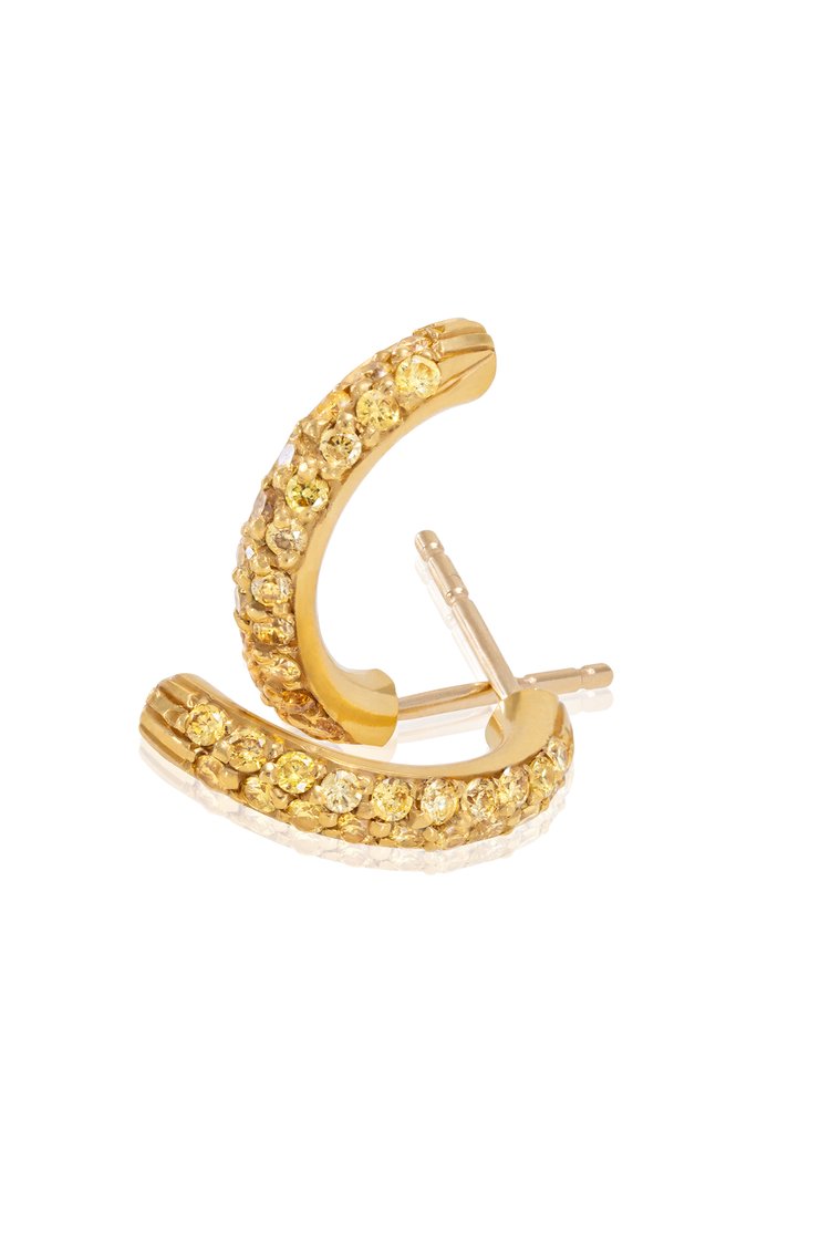 Yellow Diamond Mini Hoop Earrings