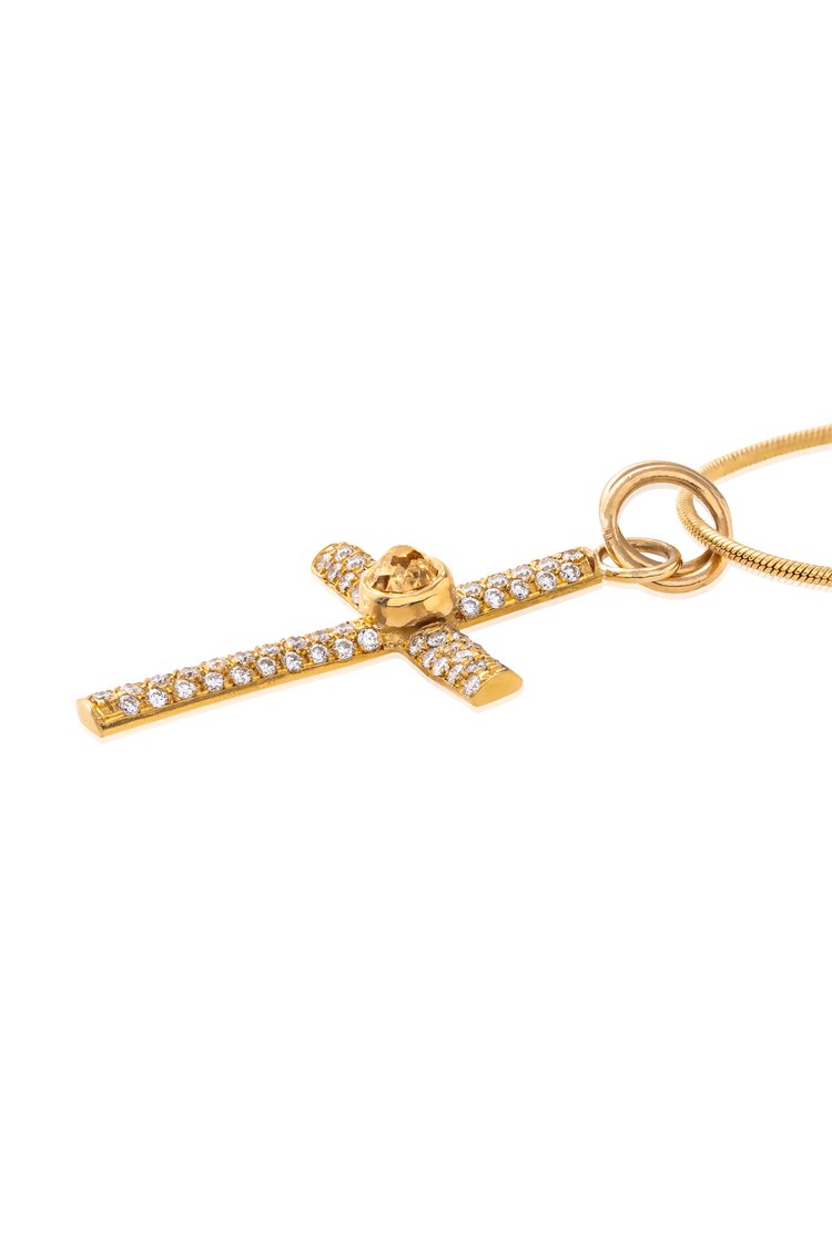 Gold & Diamond Cross Pendant