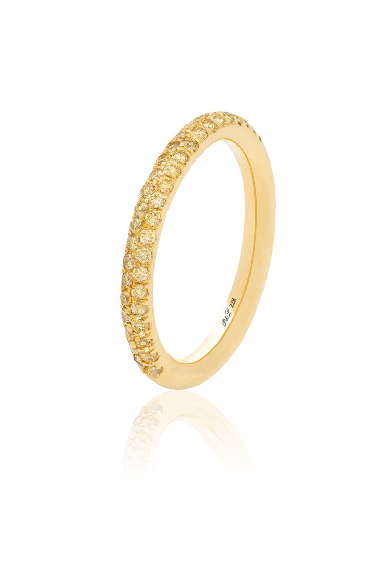 Yellow Diamond Pave Band