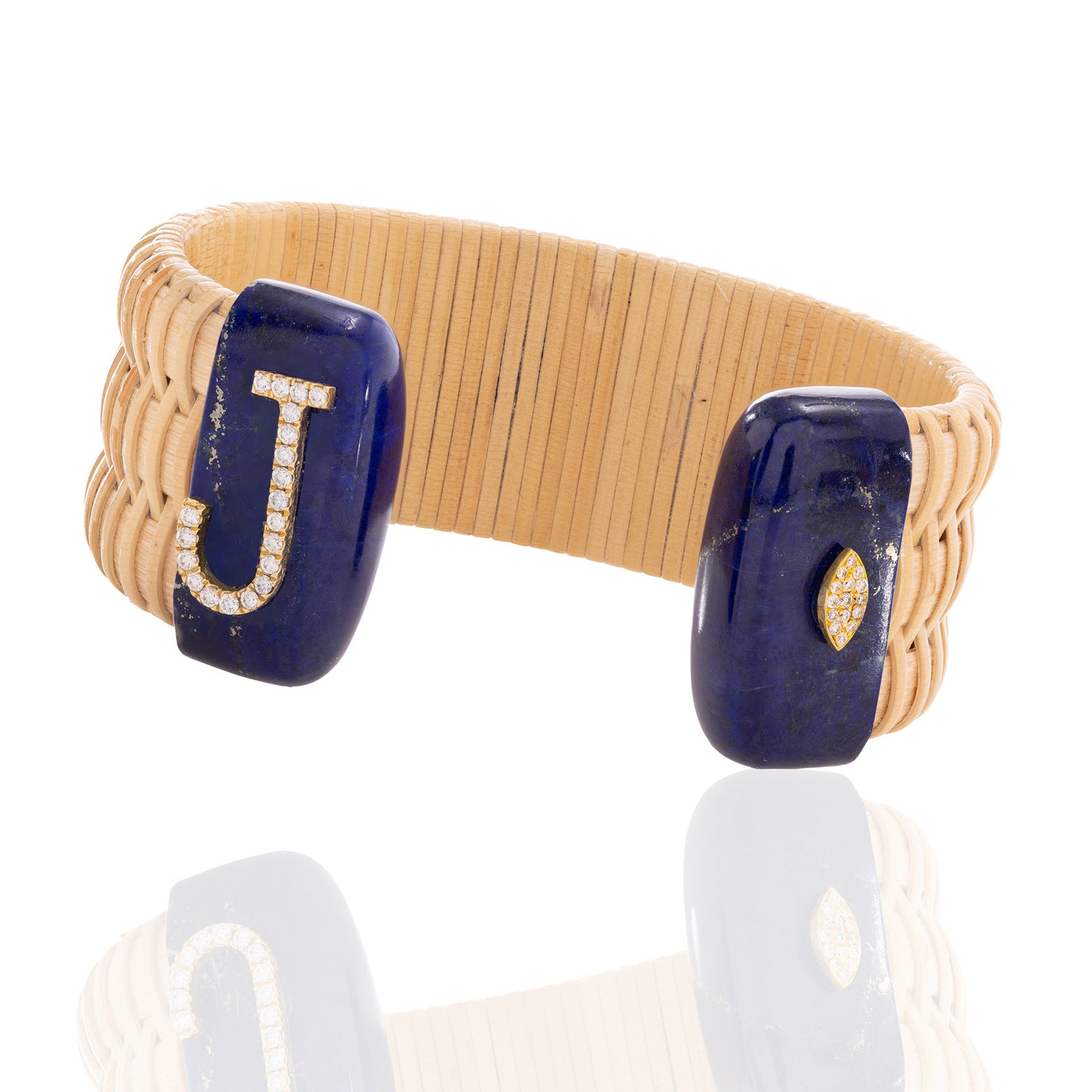 custom lapis woven cuff royal blue