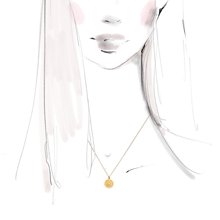 Paris & Lily logo Pendant on sketch of a woman