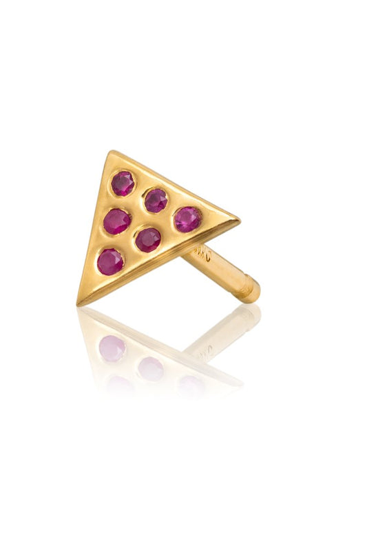 alchemy triangle ruby stud earring