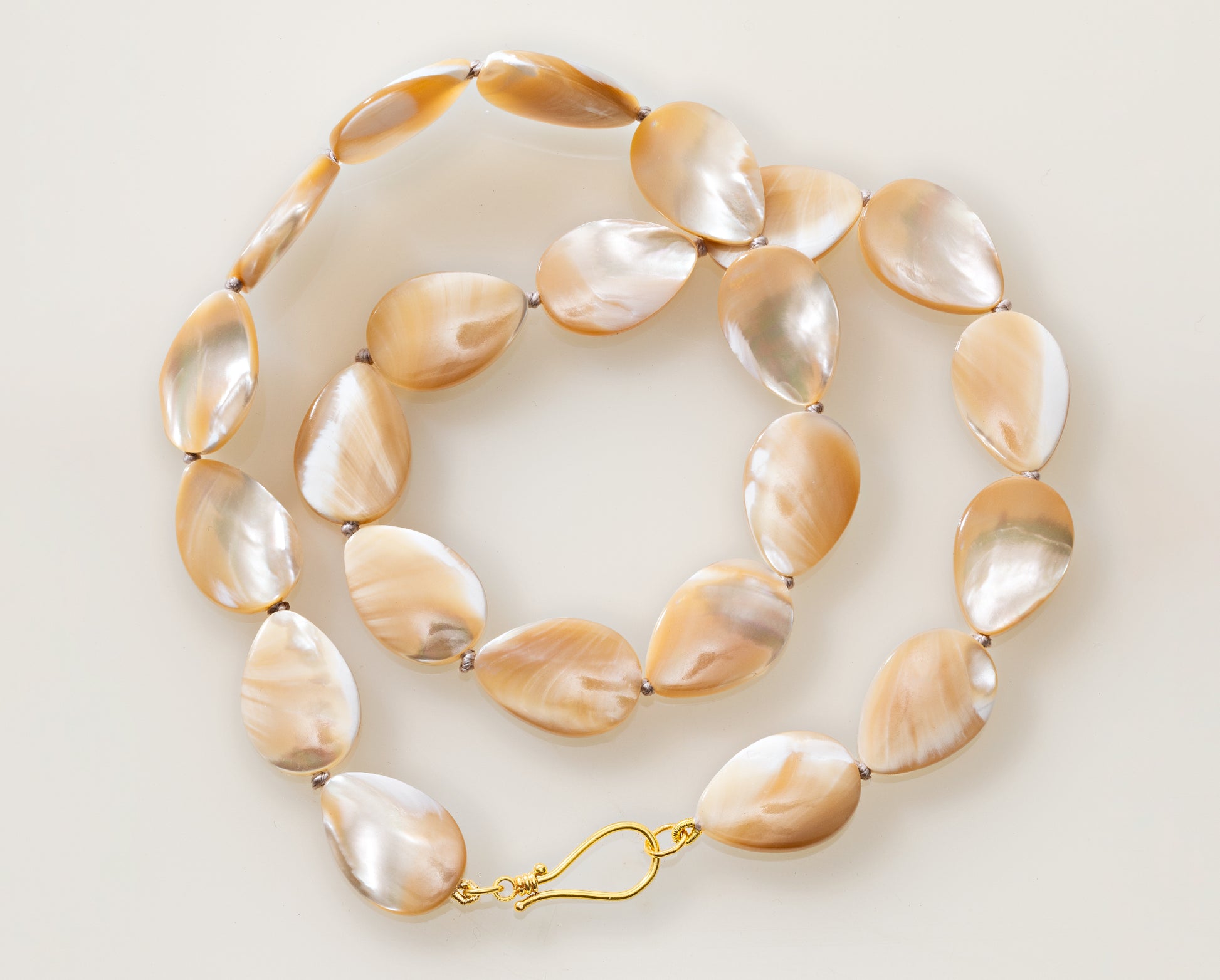Mother of pearl beaded teardrop necklace