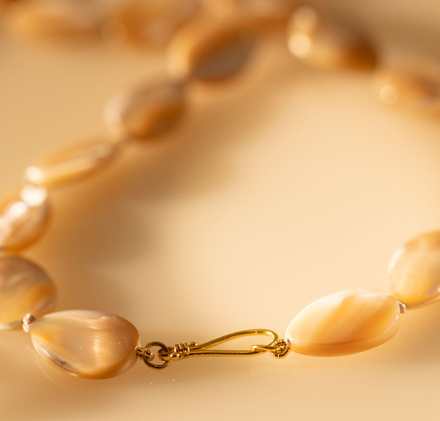 Mother of pearl beaded teardrop necklace clasp